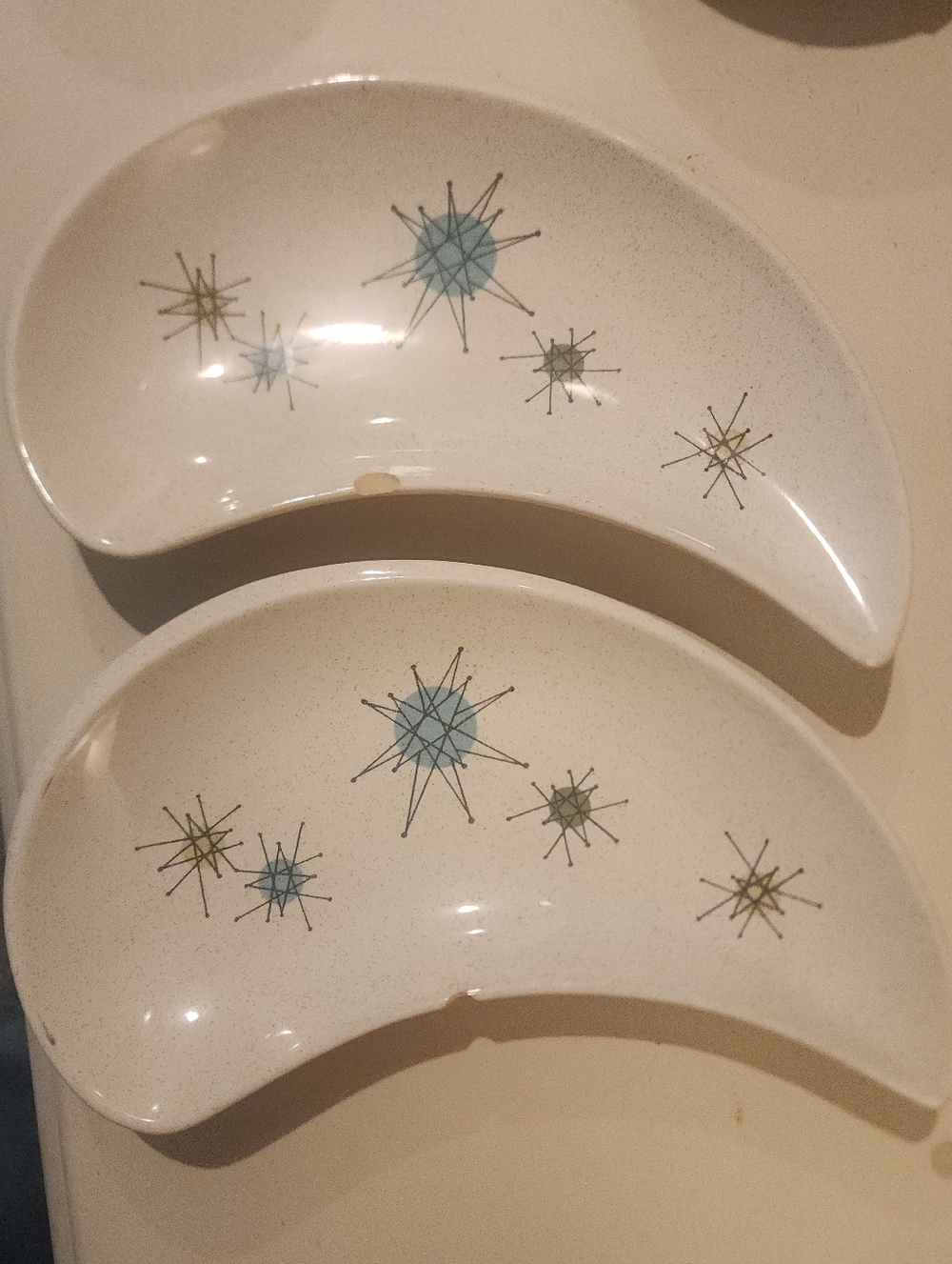 Starburst by Franciscan Crescent Dishes - with Imperfections